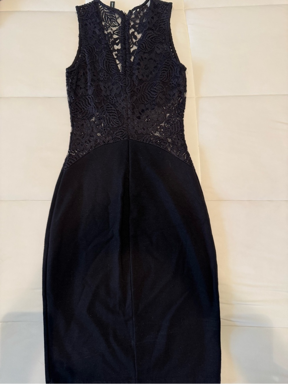 Marciano Black Lace Bodice Midi Dress